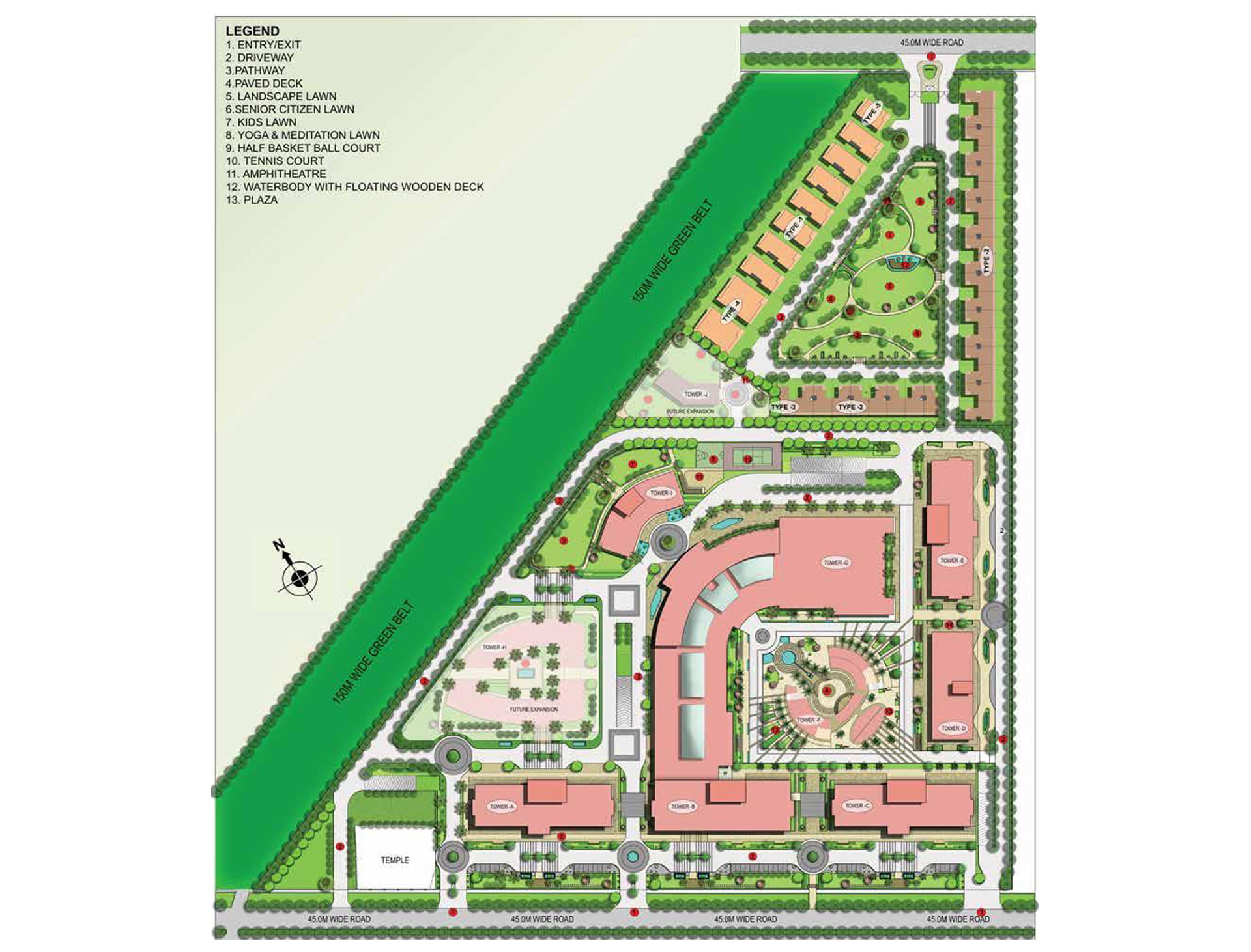 Bhutani Alphathum master plan and commercial site layout in Greater Noida West
