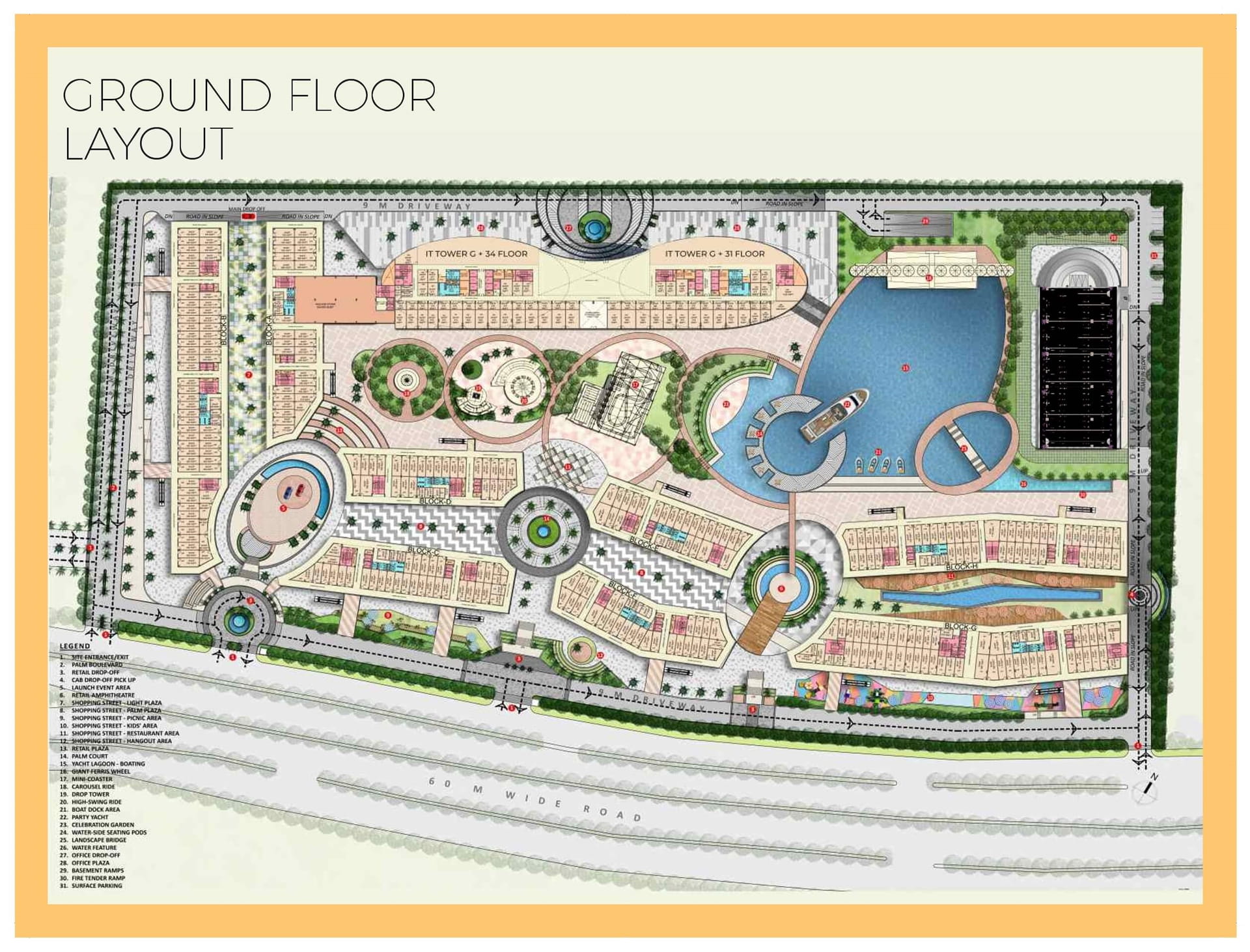 Grandthum by Group 108 master plan and commercial site layout in Greater Noida West