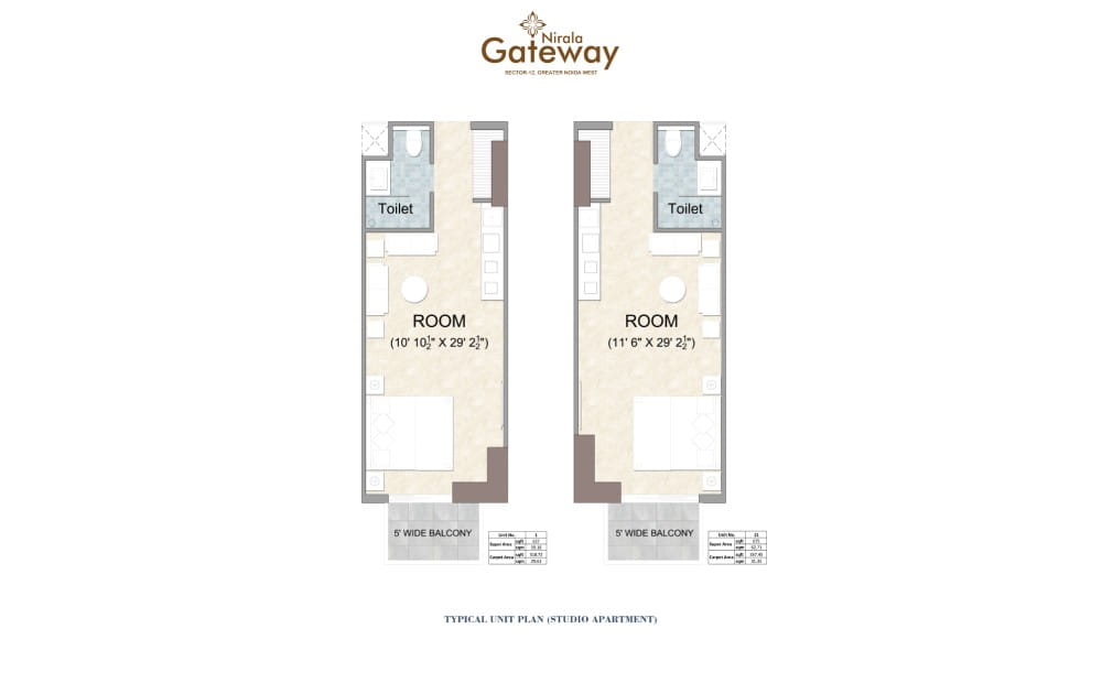 Nirala Gateway Floor Plan - Studio floor plan in C-07, Sector 12, Greater Noida West