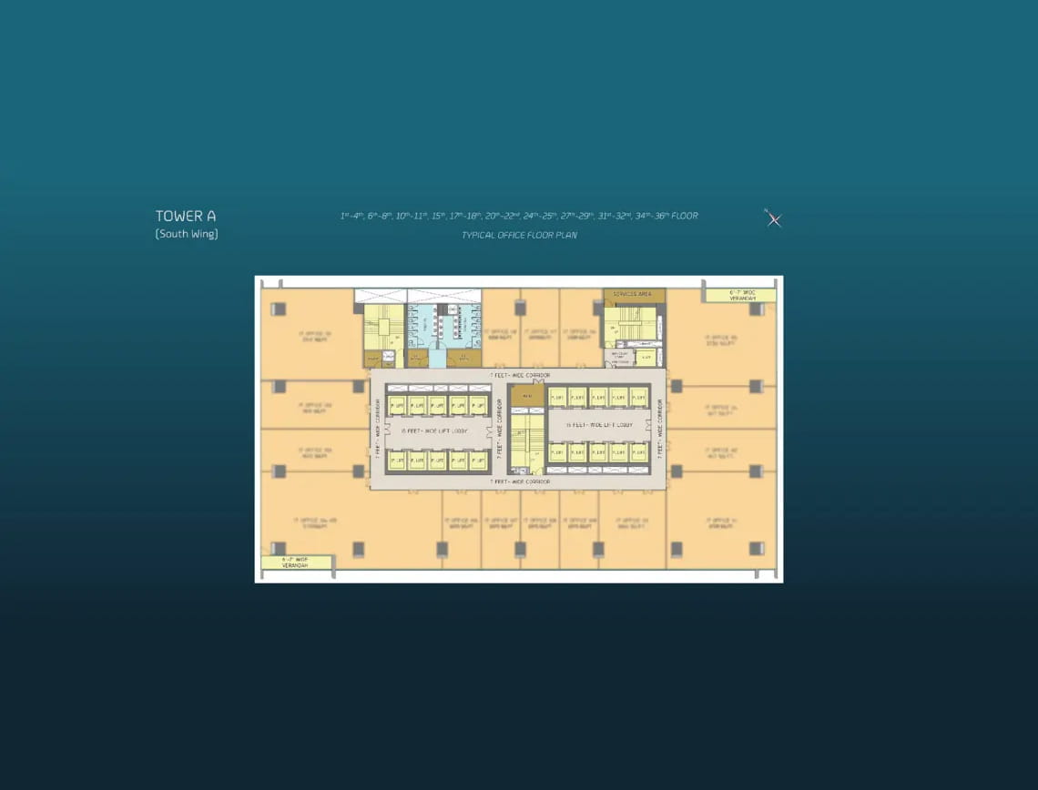 One FNG by Group 108 Floor Plan - Office (Tower-A) commercial floor plan in Sector 142 Noida